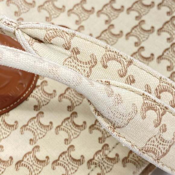Celine Triomphe Canvas Tote Bag, Beige, Women's - Picture 11 of 12